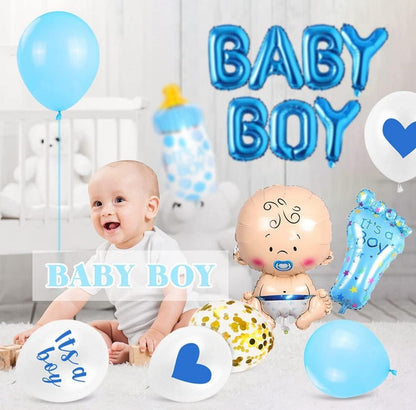 Babyparty Deko Blau | Baby Shower Junge Deko | It's a Boy Girlande