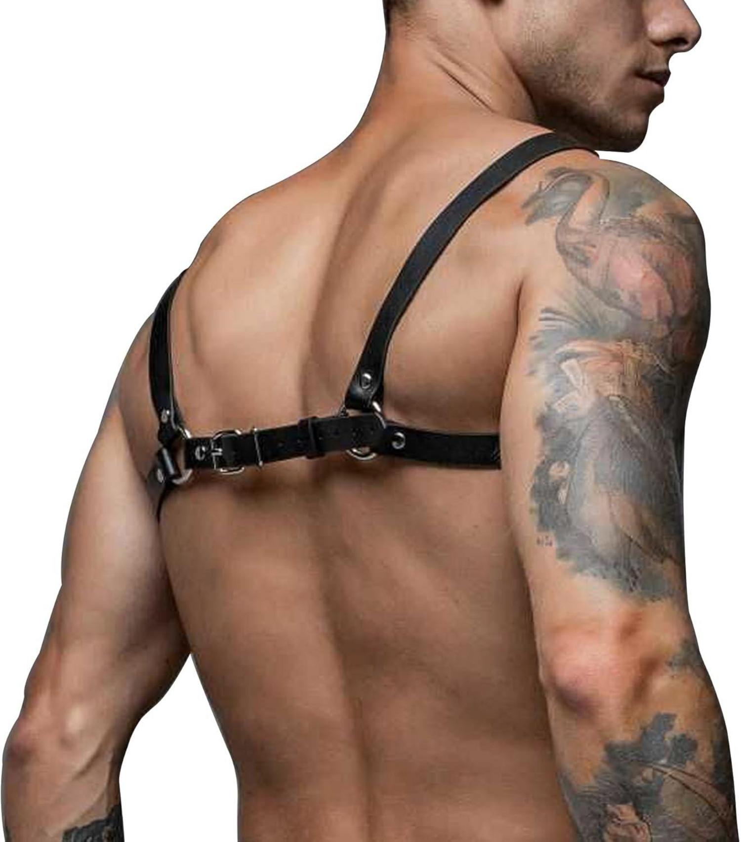 Herren Body Harness Brust Harness Leder Gothic Punk Cosplay Clubwear