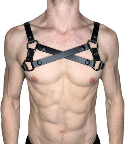 Herren PU Leder Harness Gothic Cosplay Clubwear