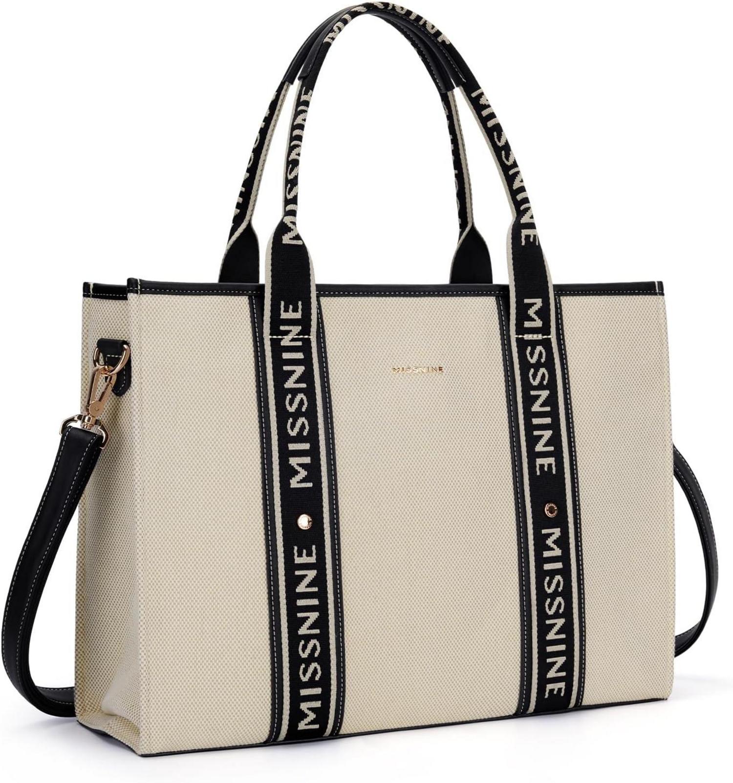 Canvas Laptoptasche 15,6 Zoll Damen Handtasche Aktentasche