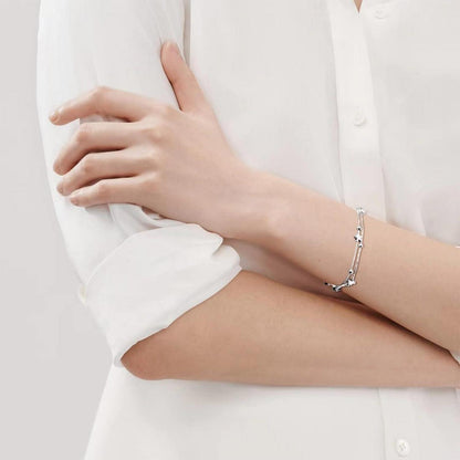 Sterling Silber Armband mit Stern und Perle für Frauen 925 Silber