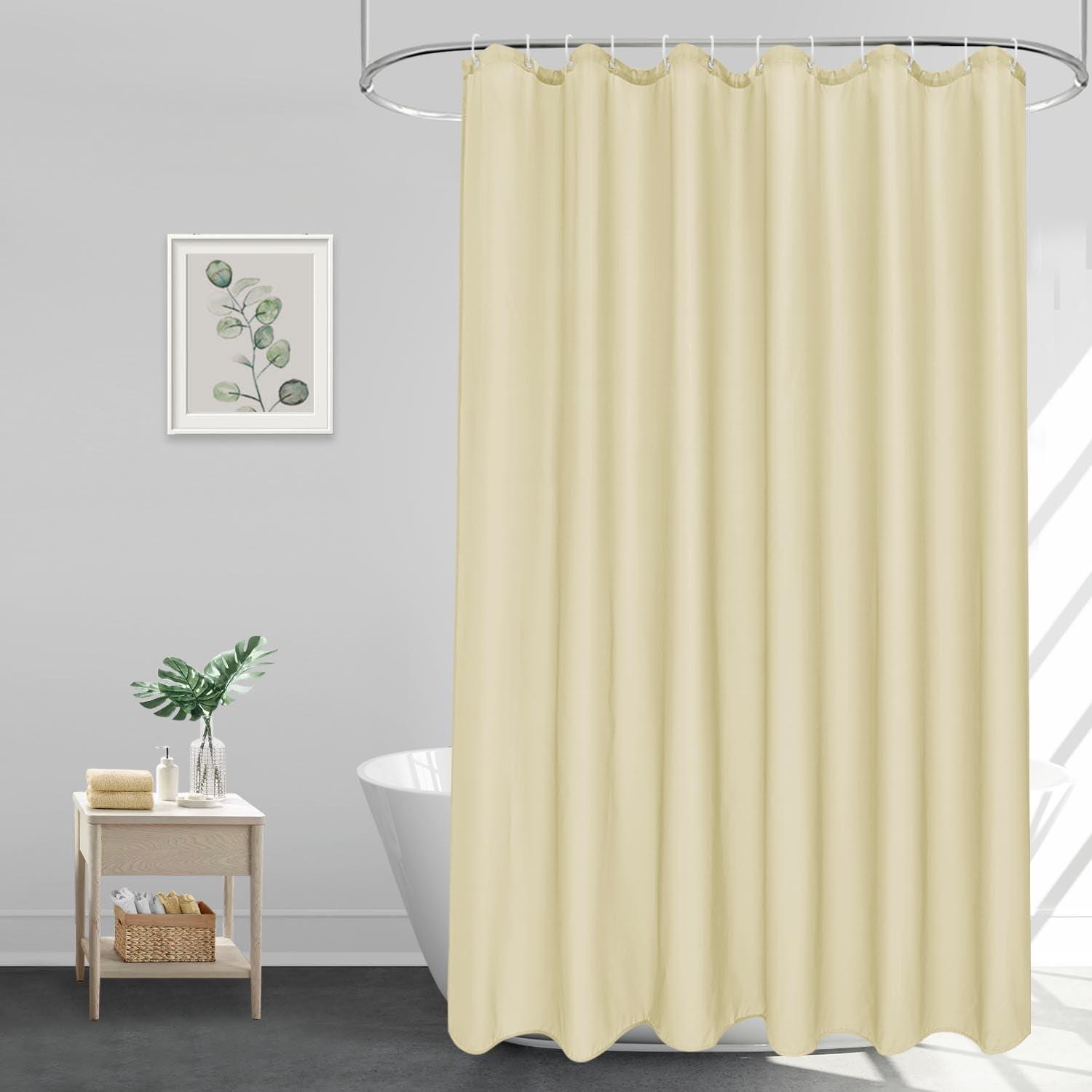 Duschvorhang Beige 180x200 cm Textil Polyester Wasserfest mit