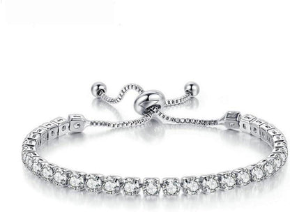 Zirkonia Kristall Armband 925 Silber Damen Geschenk Box Frauenschmuck