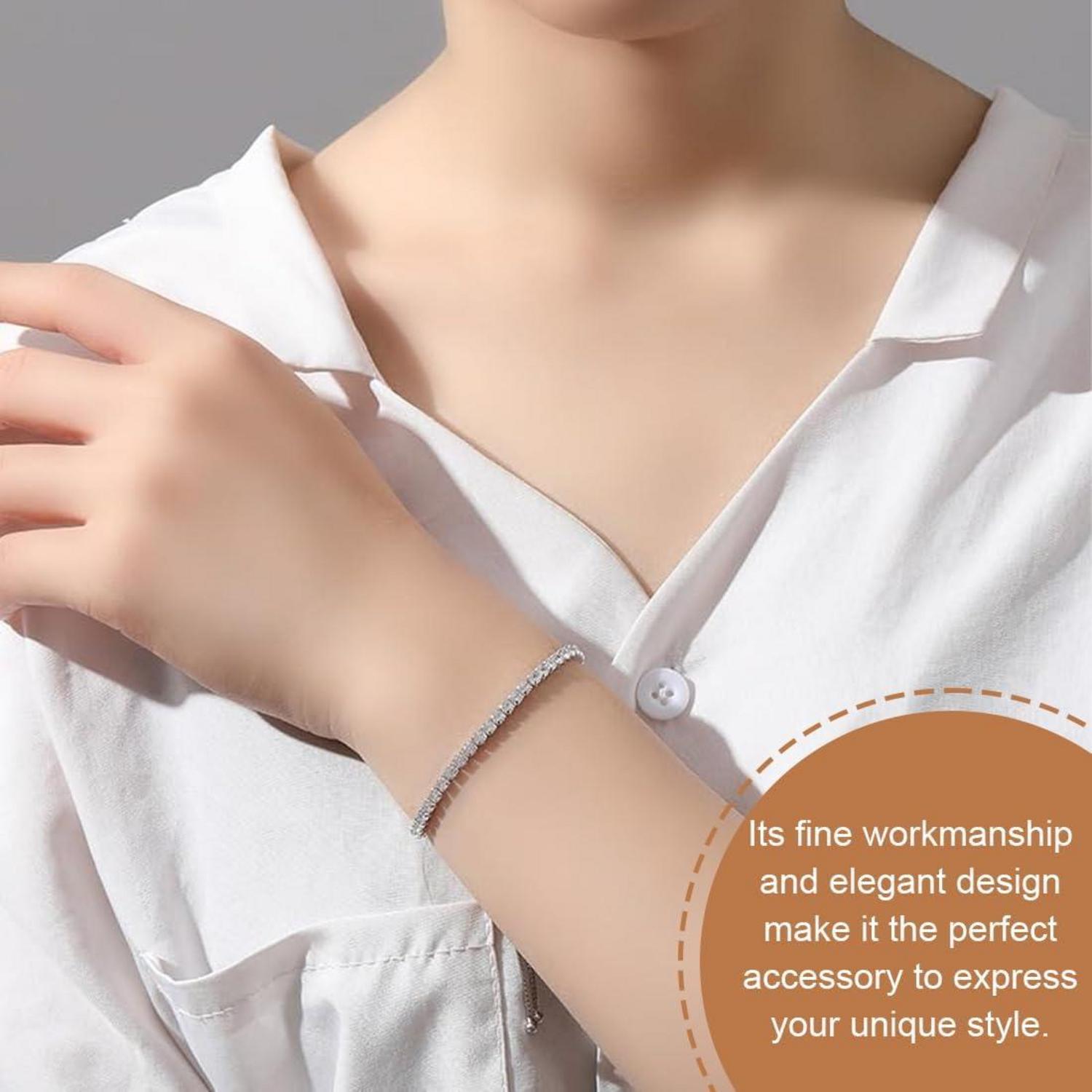 NTRUXZP Silber Damen Armband Zirkonia Kristall Tennisarmband 925 mit Geschenkbox