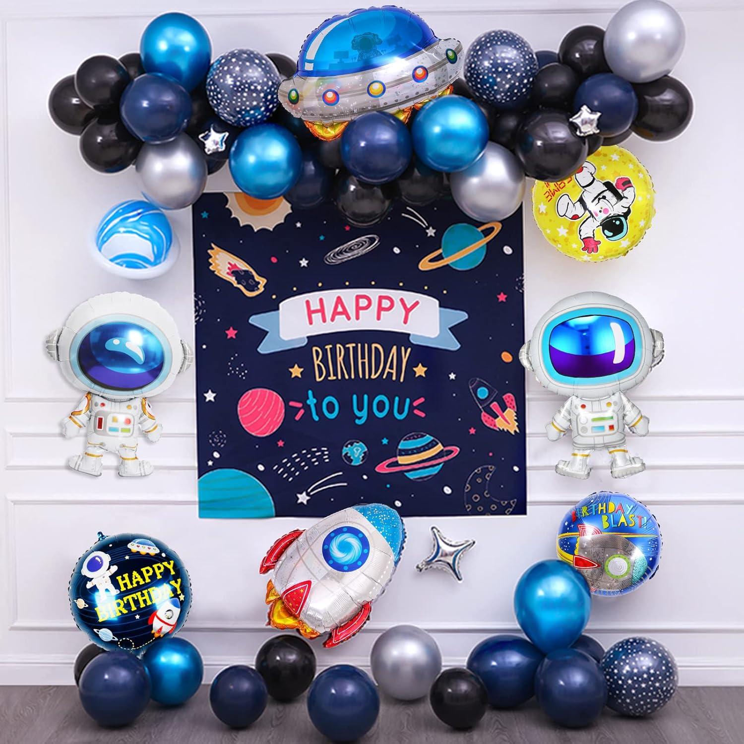 8er Set Folienballon Weltraum Astronaut Rakete - Happy Birthday Party