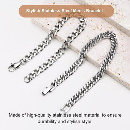 Edelstahl Armband Set 2-teilig Panzerkette Silber 19 cm NTR2403AZW129