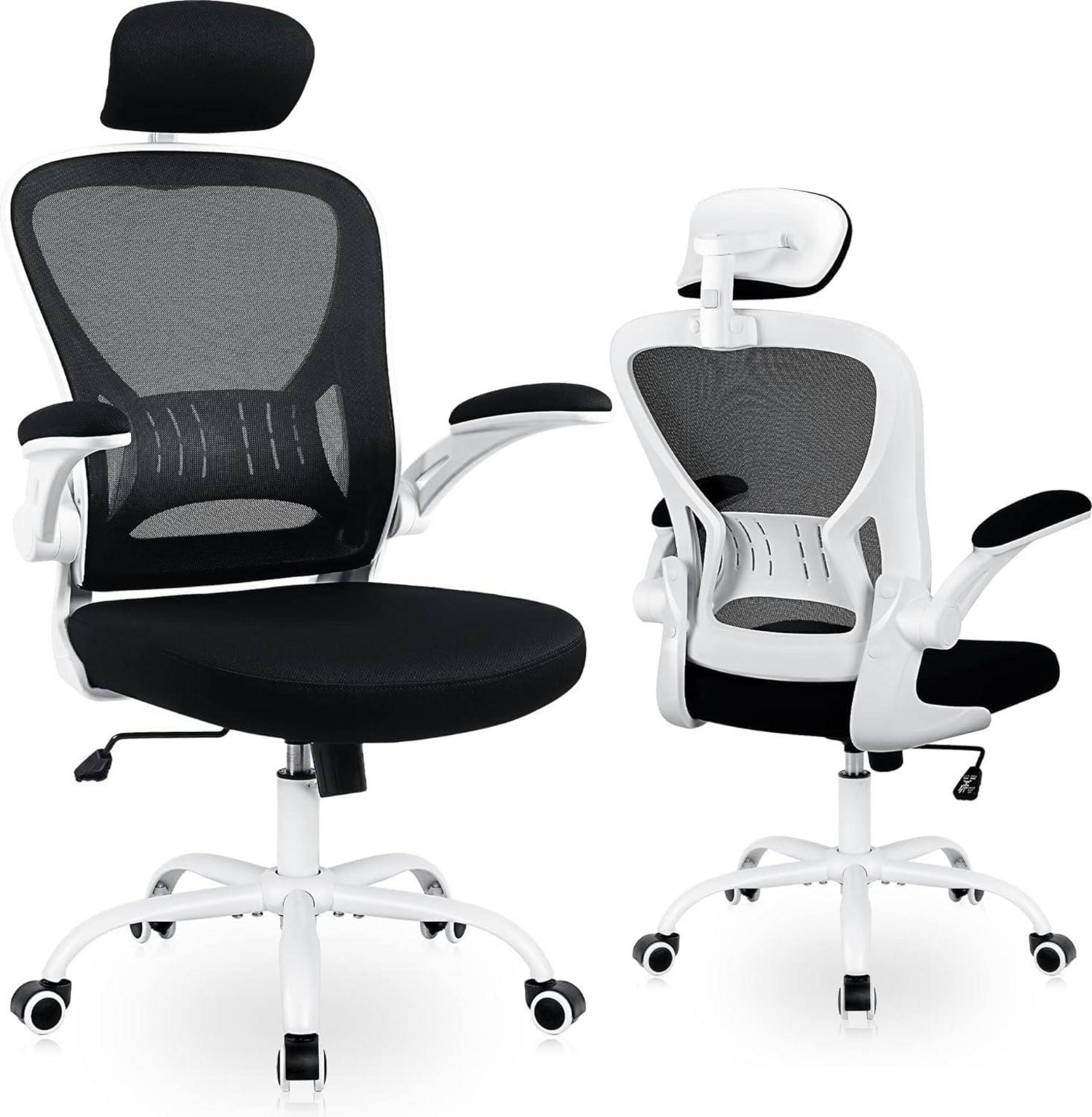 Ergonomischer Bürostuhl mit Lordosenstütze und Netzrücken