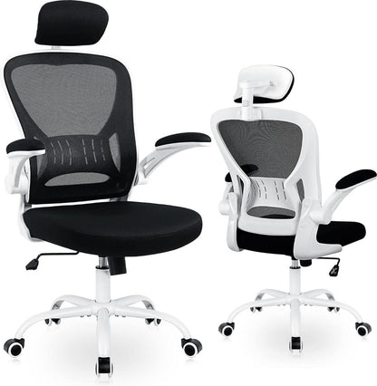 Ergonomischer Bürostuhl mit Lordosenstütze und Netzrücken