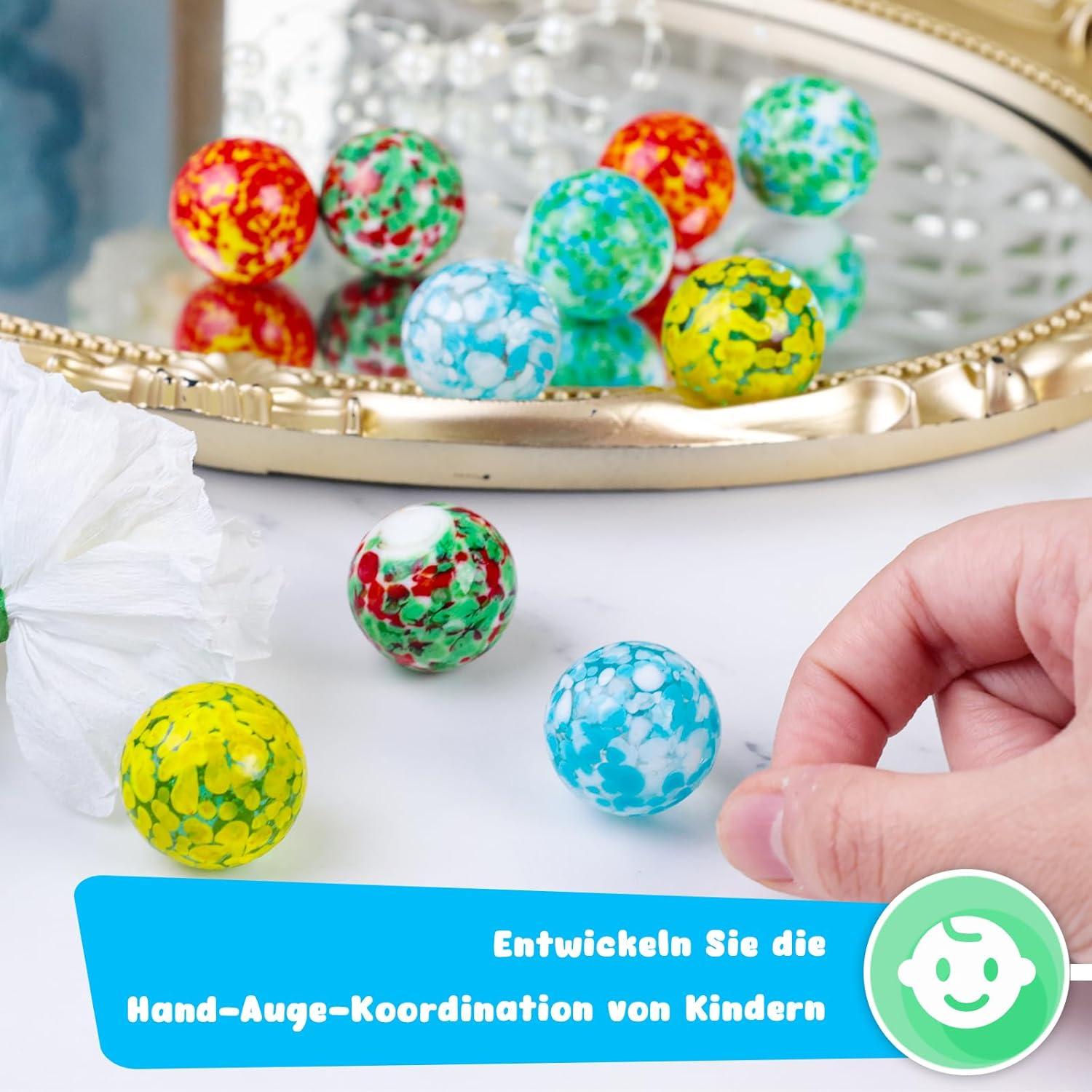 Bunte Glasmurmeln 10 Stück 2.5cm Handgefertigt Deko DIY