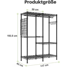 Schwerlast Kleiderständer mit Rollen & verstellbaren Böden