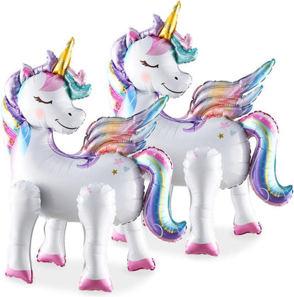 Folienballon Einhorn 3D Stehend mit Beinen 2 Stück