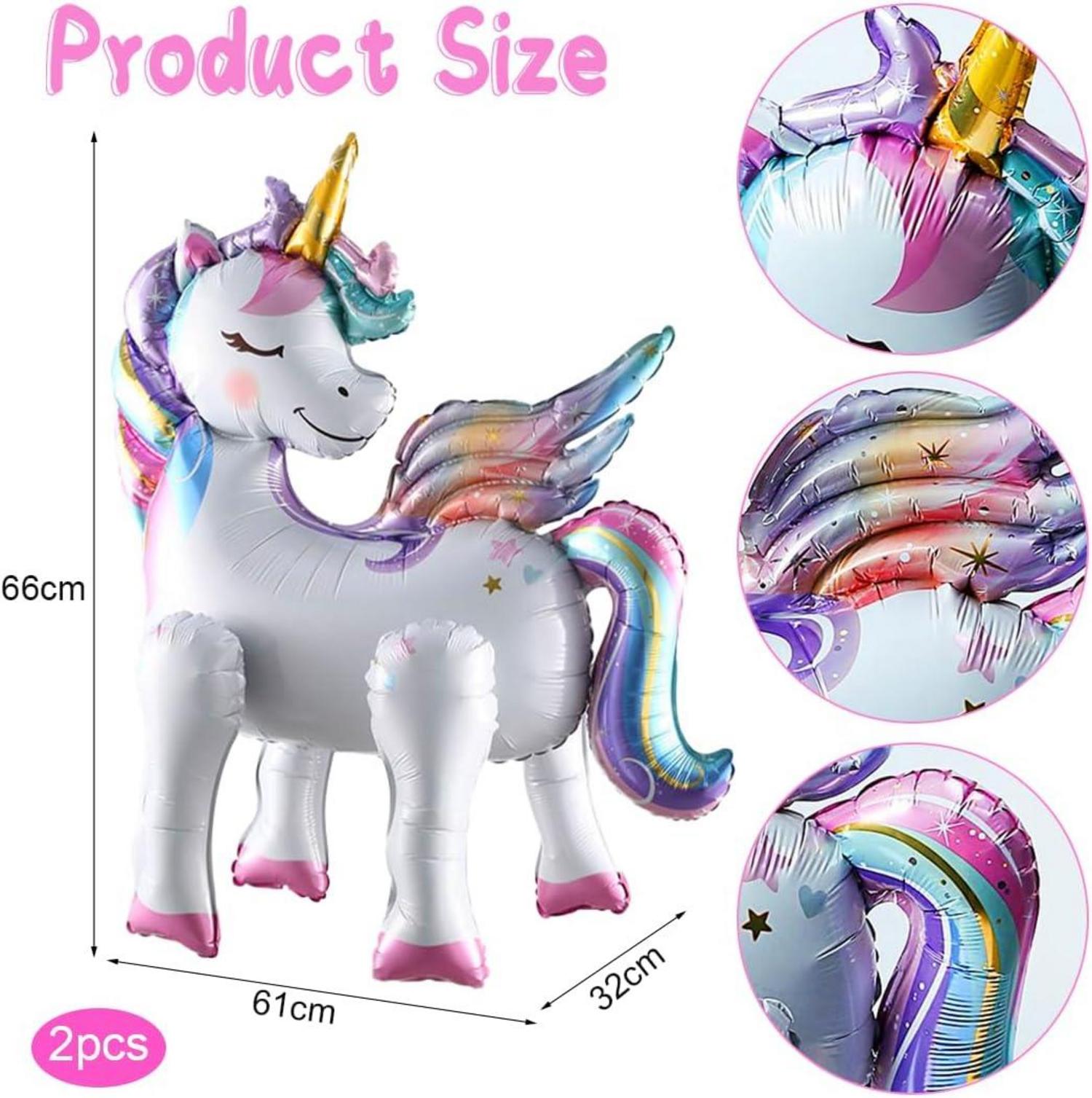 2er Set Einhorn Folienballon Stehend Helium Ballon Mädchen