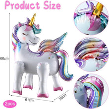 2er Set Einhorn Folienballon Stehend Helium Ballon Mädchen
