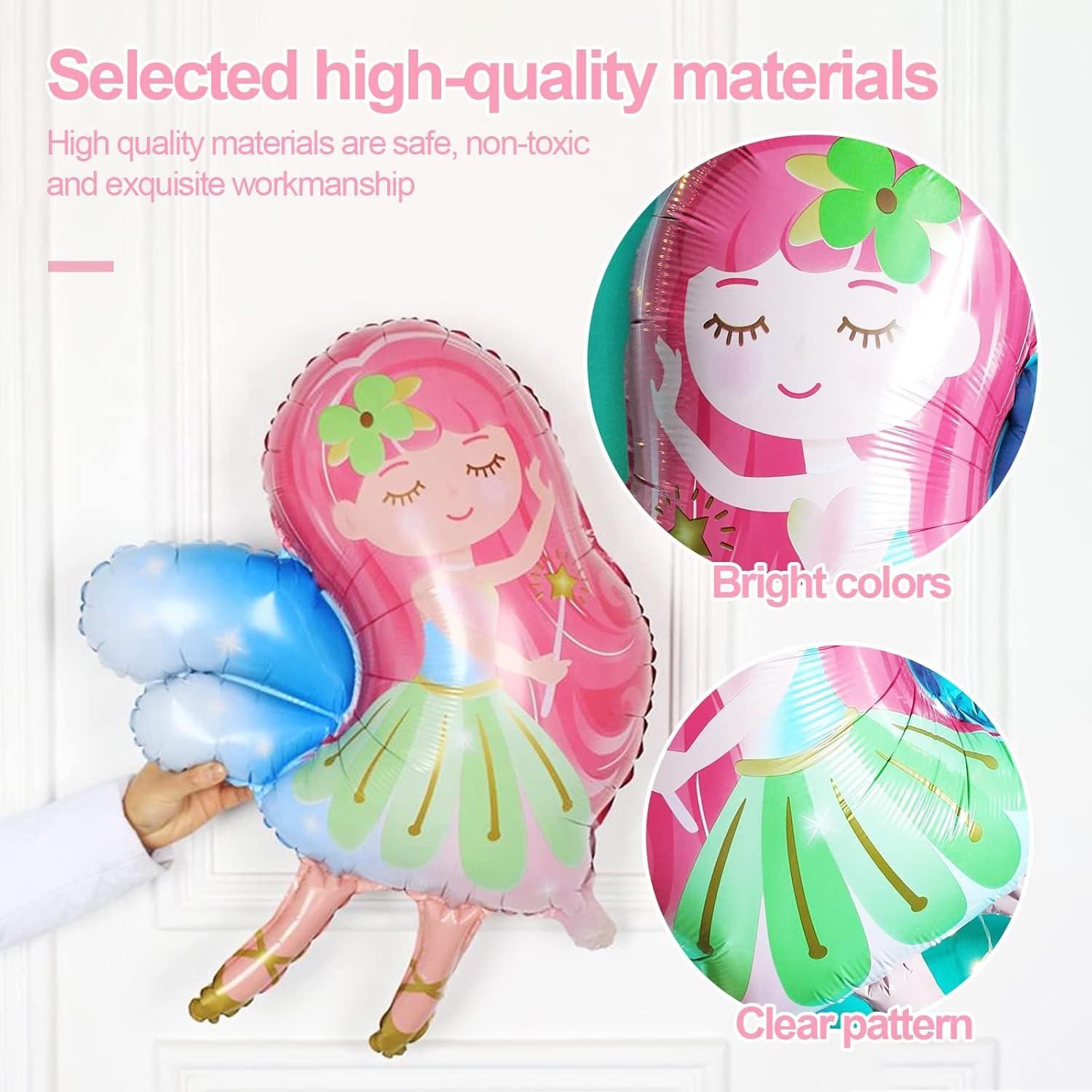 6 Stück Fee Folienballon Happy Birthday Dekoration Mädchen Baby Shower