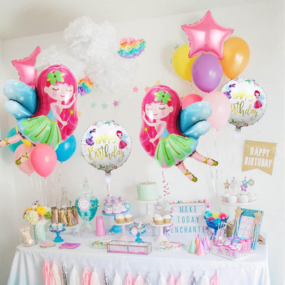 6er Set Süße XXL Fee Folienballon - Kinder Geburtstag Party Dekoration