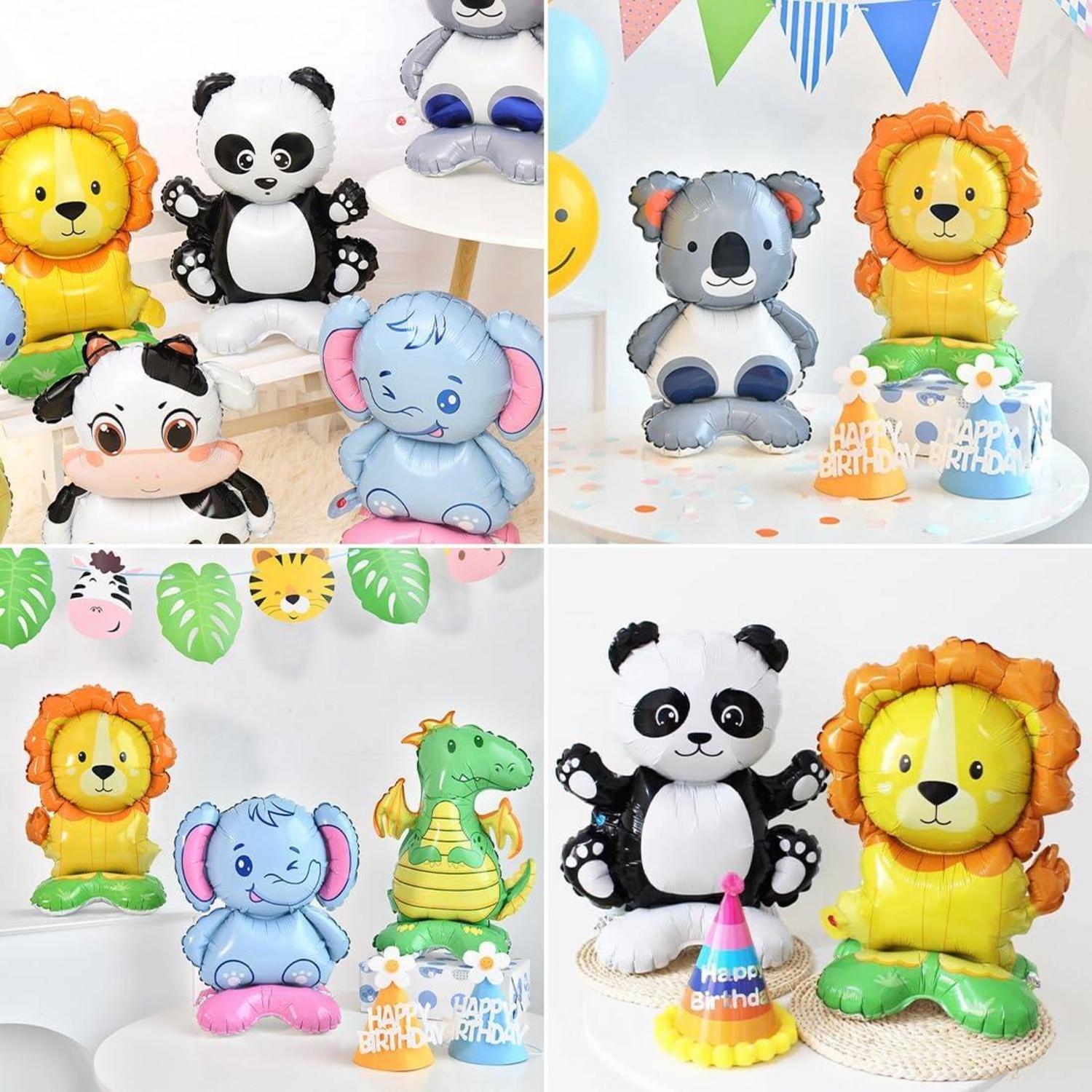 8er Packung XXL Tier Folienballons mit Sockel für Kinderparty, Geburtstag und Hochzeit