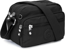 Schwarze Kleine Schultertasche Damen Nylon Umhängetasche Casual