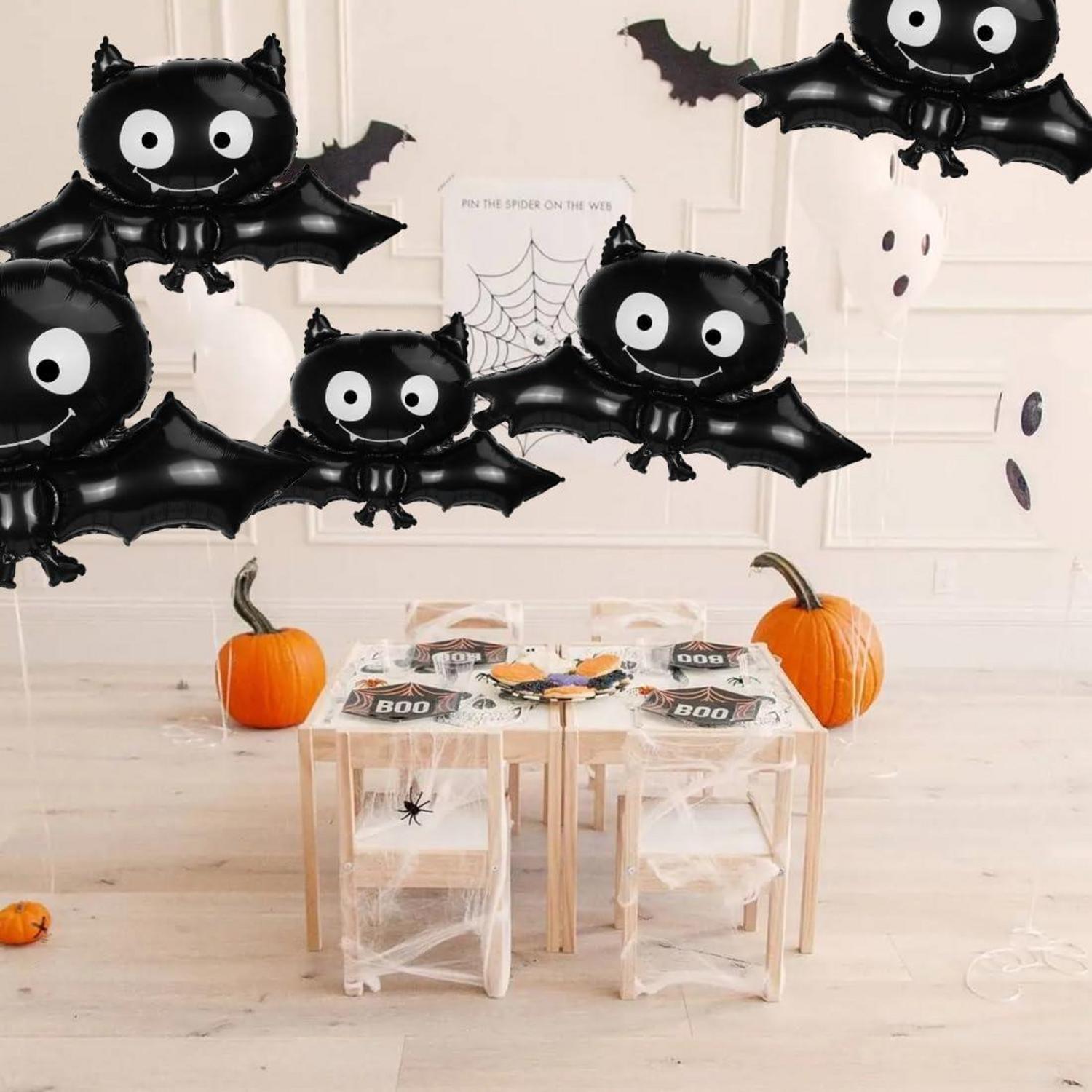 Halloween Fledermaus Folienballon 6 Stück Groß Dekoration Luftpumpen Zubehör