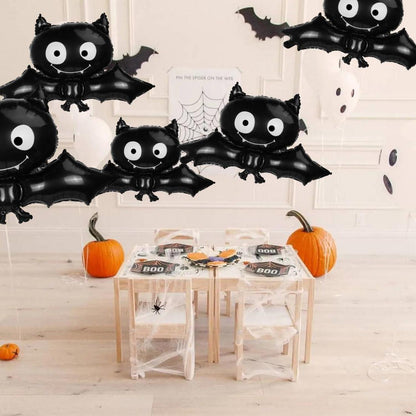 Halloween Fledermaus Folienballon 6 Stück Groß Dekoration Luftpumpen Zubehör