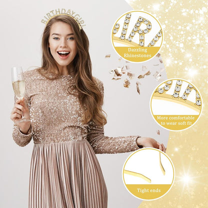 Strass Happy Birthday Geburtstagskrone Mädchen Tiara
