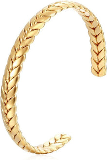 18K vergoldetes Edelstahl Armband für Paare Oval verstellbar Gold