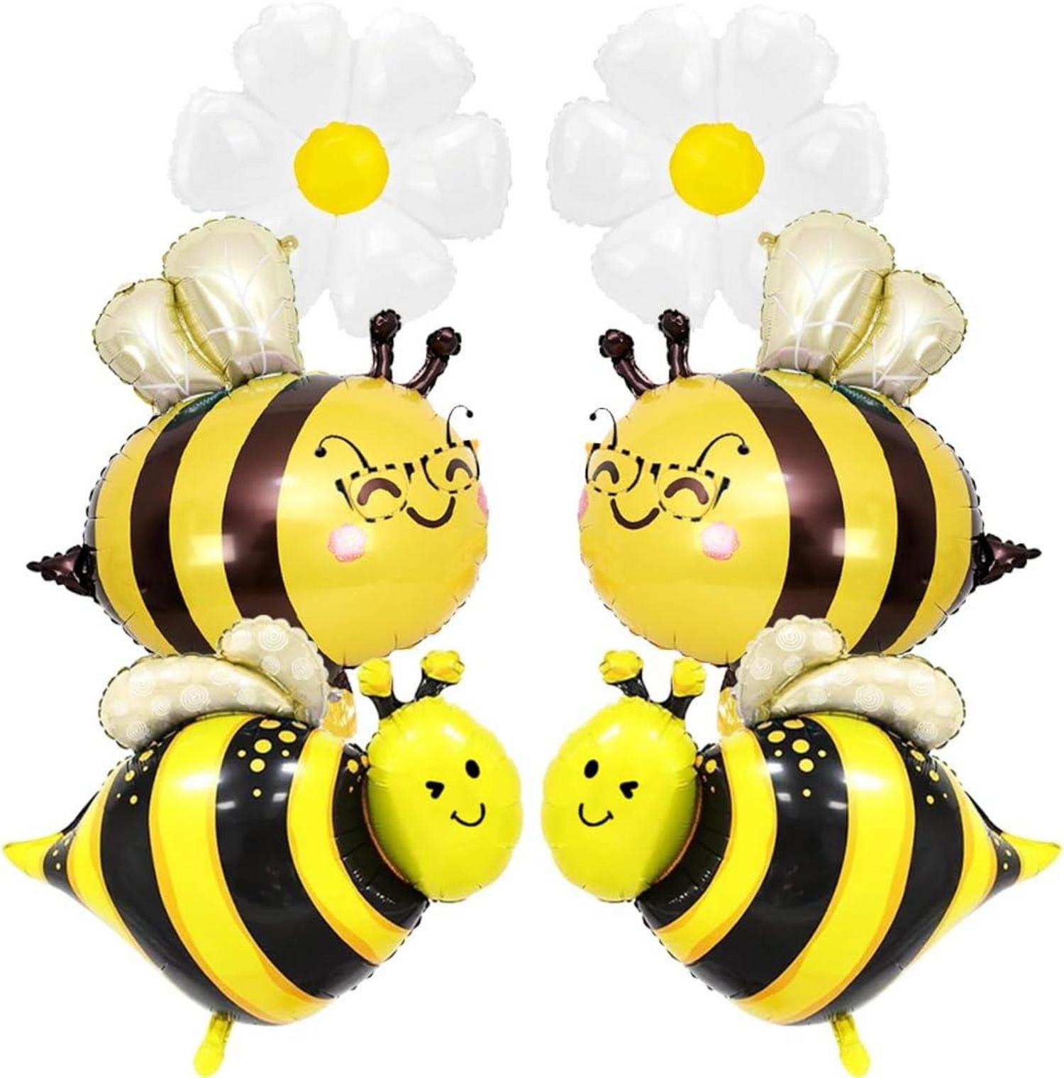 Biene Folienballon Set, Gänseblümchen Helium Luftballons für Mädchen