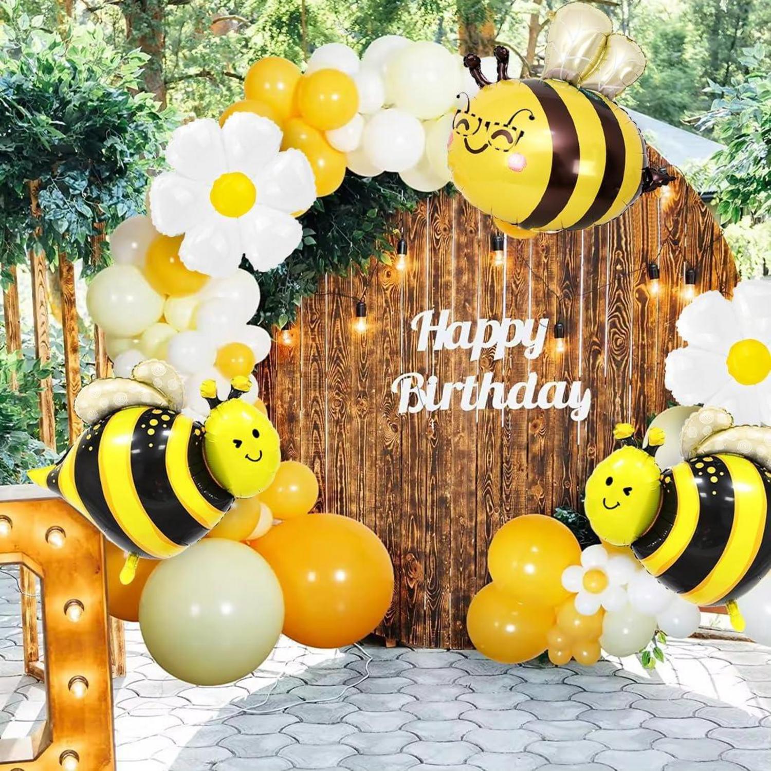 6er Biene Gänseblümchen Folienballon Set für Kindergeburtstagsparty