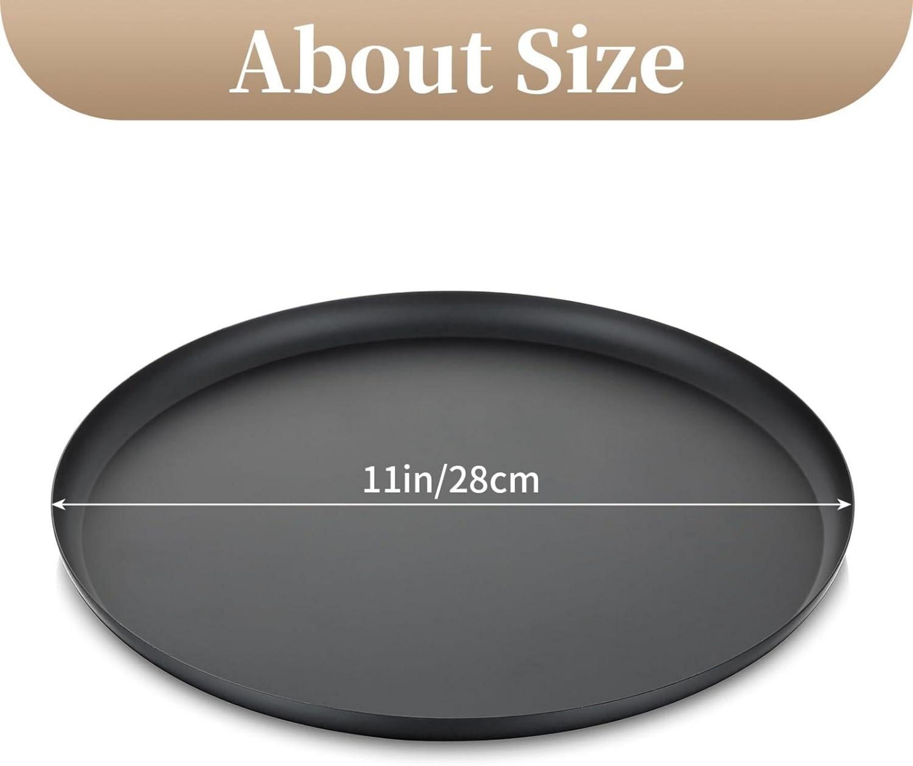 Sziqiqi Kerzentablett Schwarz 28cm Metall Deko Stumpenkerzen Rund Modern