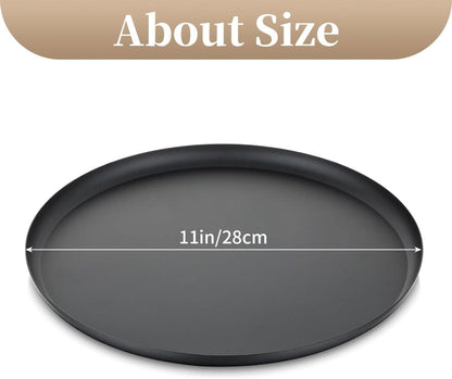 Sziqiqi Kerzentablett Schwarz 28cm Metall Deko Stumpenkerzen Rund Modern