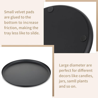 Schwarzes Metall-Kerzentablett 28cm Deko Stumpenkerzen Kerzenhalter Elegante