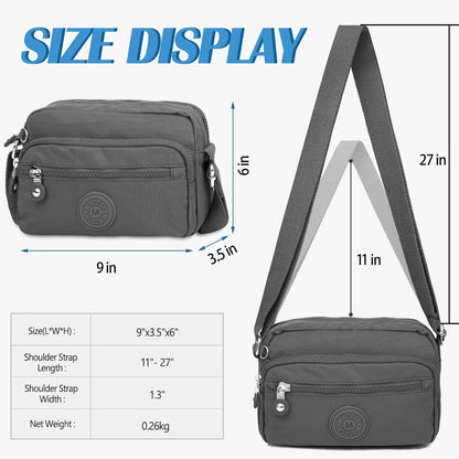 Kleine Schultertasche Damen Leichte Wasserdichte Umhängetasche Nylon