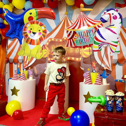 Zirkus Tiere Folienballon Clown Ballon Zebra Löwe Party Deko