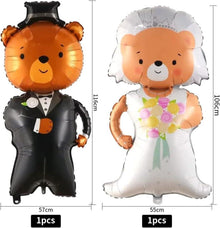 Mr Mrs Love Folienballon Hochzeit Set 9-teilig süßer Bär