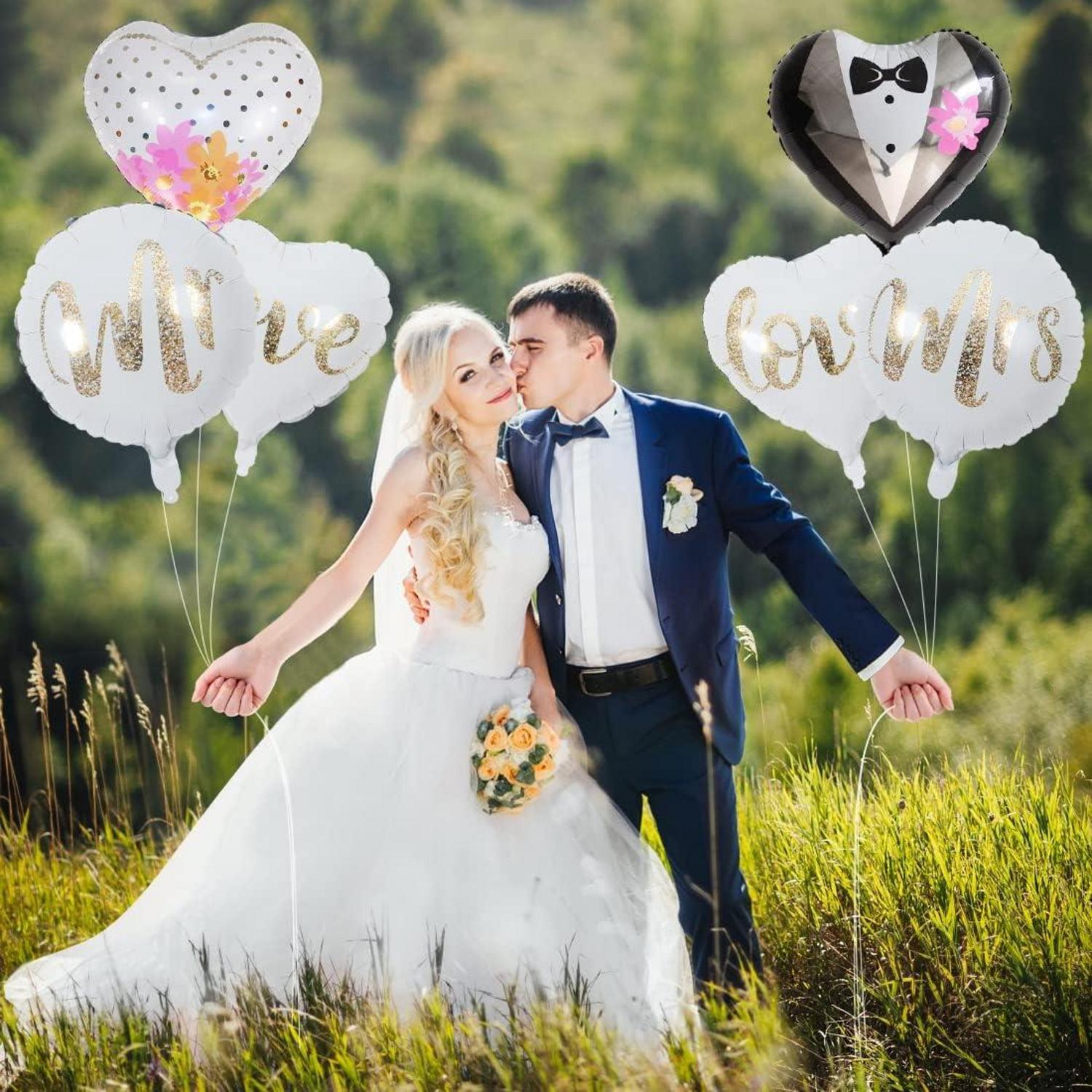 Hochzeit Folienballon Set Mr Mrs Love Bär Auto Luftballons A2
