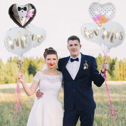 Mr Mrs Love Folienballon Hochzeit Set 9 Stück Heliumballon Bärenballon