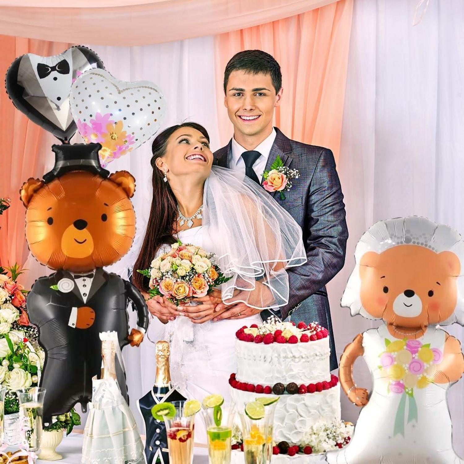 Hochzeit Folienballon Set Mr Mrs Love Bär Auto Luftballons A2