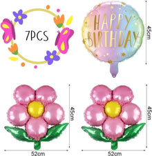 7er Set Schmetterling Folienballon Blumen Helium Ballon