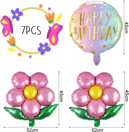 7er Set Schmetterling Folienballon Blumen Helium Ballon