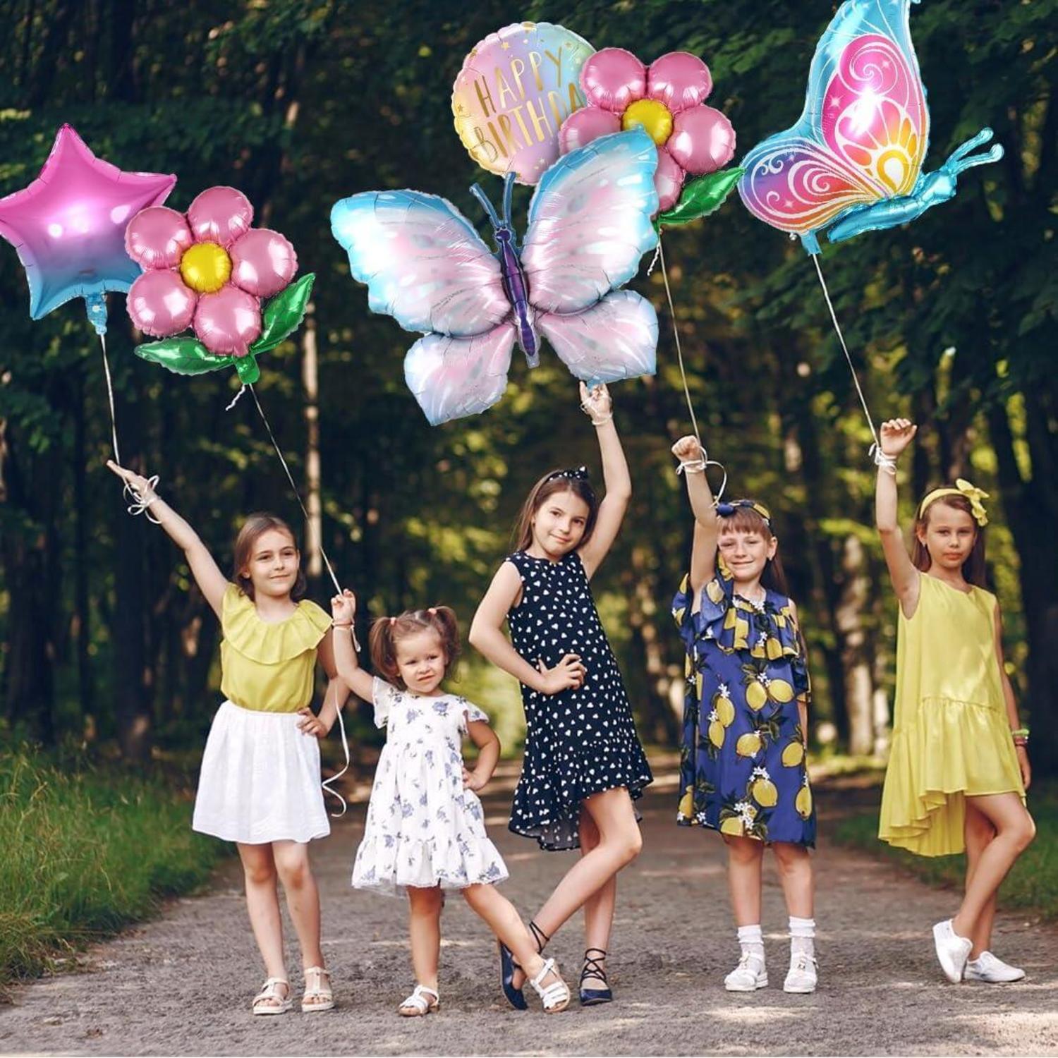 Schmetterling Folienballon Set Mädchen Kinder Geburtstag Party Deko