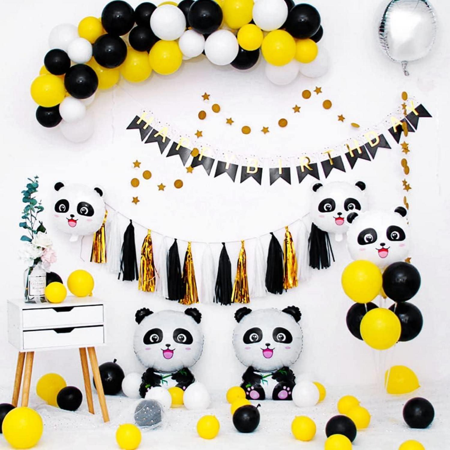 7x Panda Folienballon XXL Aluminium Folie für Panda Geburtstagsparty Baby Shower