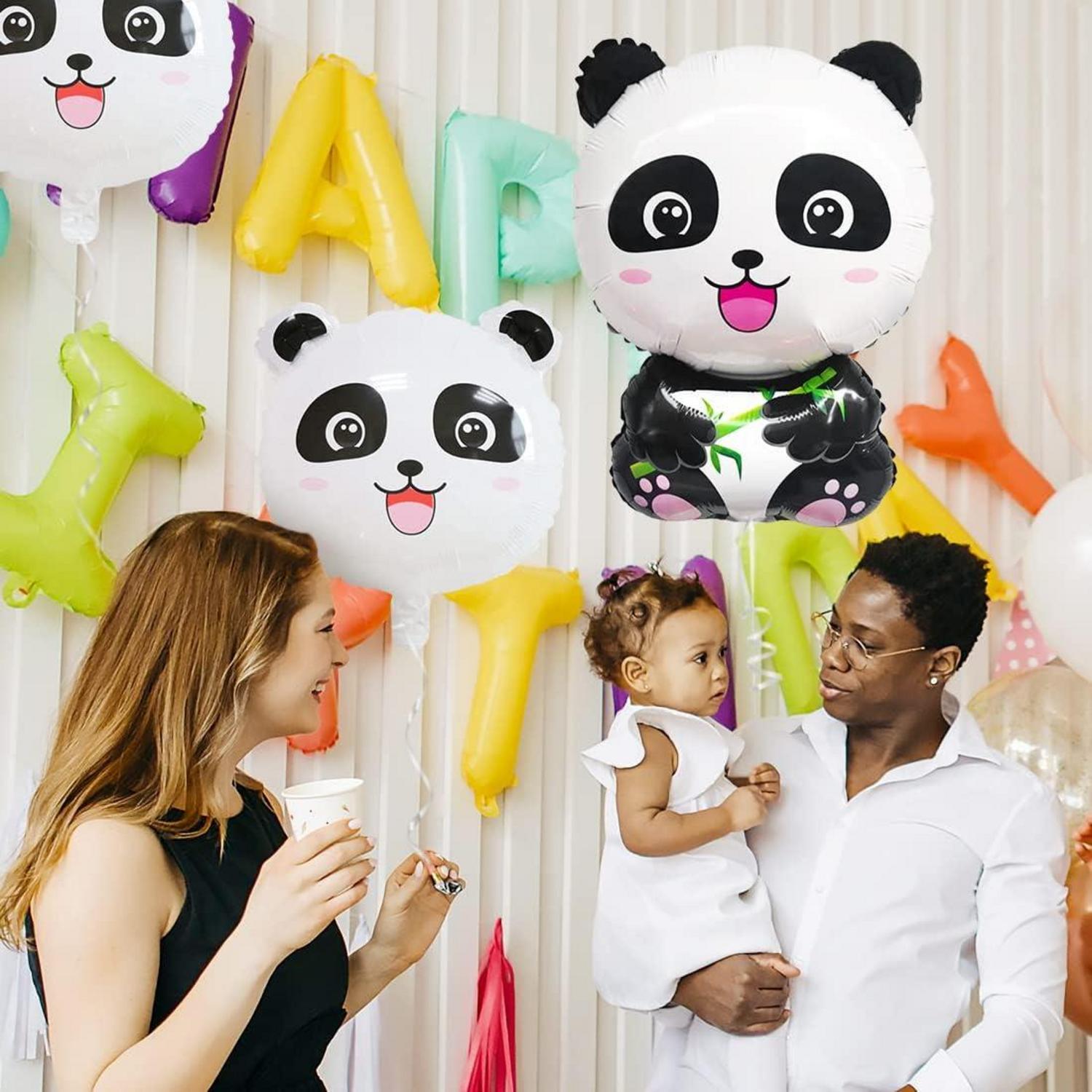 7er Set Panda Folienballon XXL Aluminium für Geburtstagsparty Baby