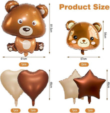 7er Baby Bär Folienballon Set, Süße Bären Luftballons für
