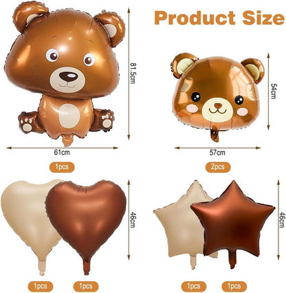 7er Baby Bär Folienballon Set, Süße Bären Luftballons für