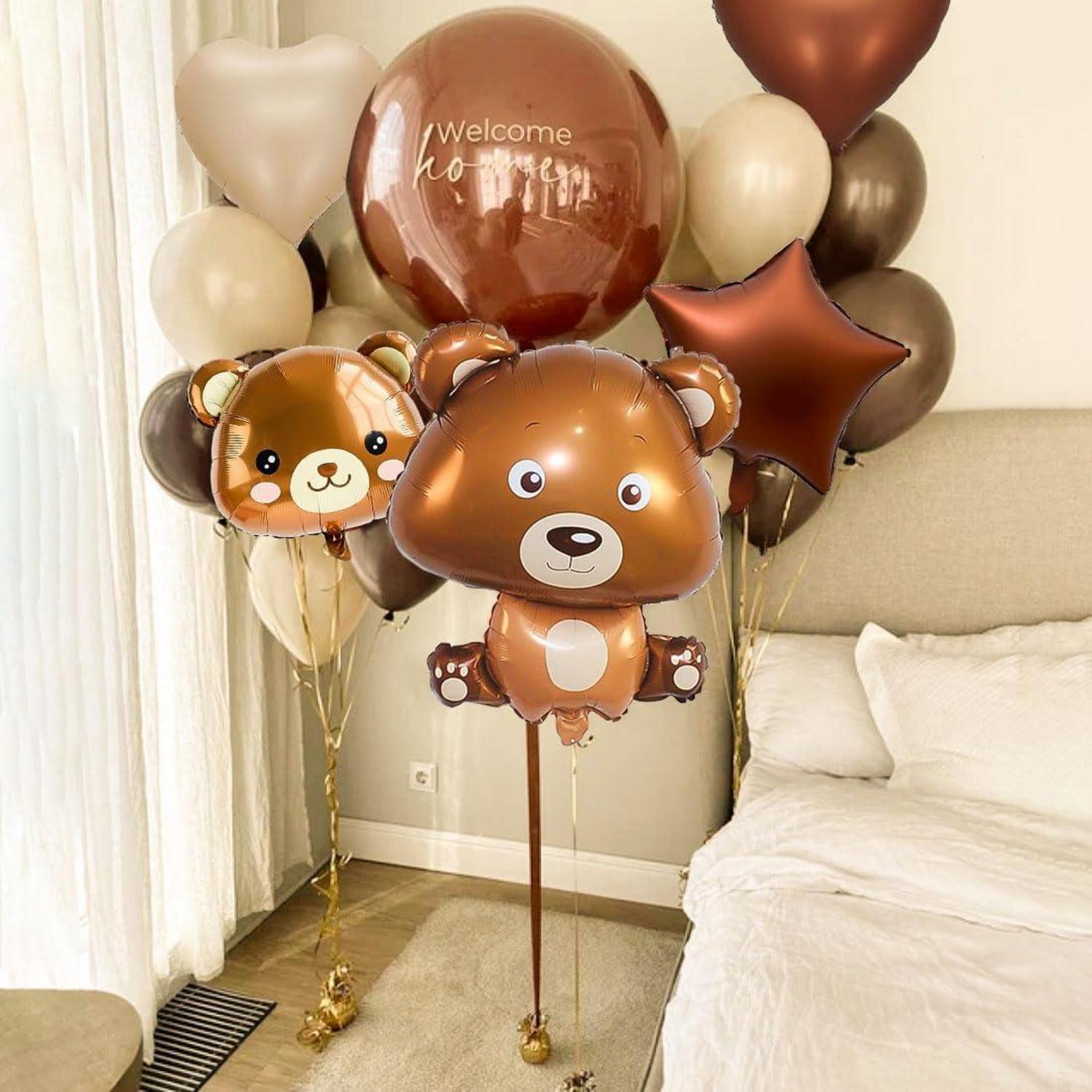 Baby Bär Folienballon Set, süße Bären Luftballons für Party & Deko