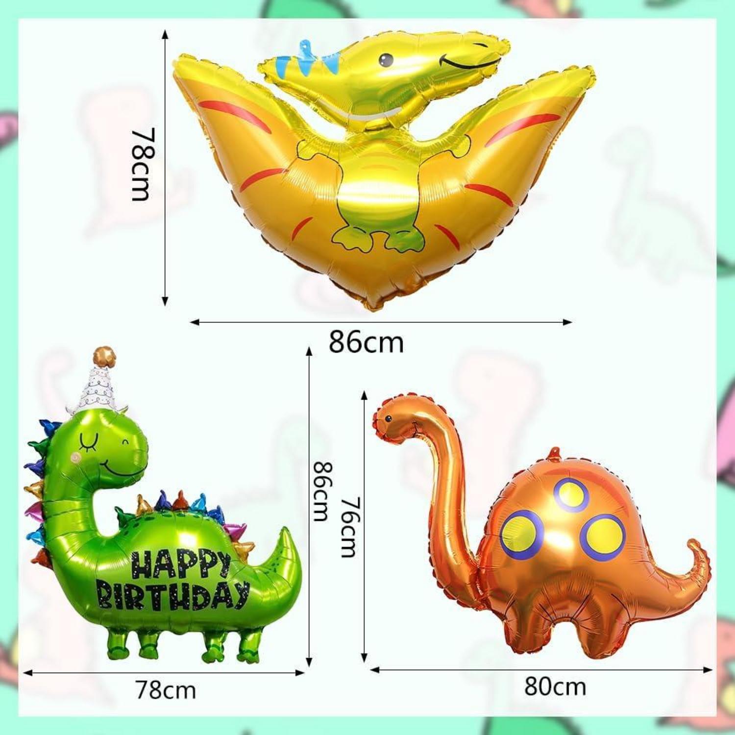 6er Dinosaurier Folienballon Set für Jurassic Dino Party