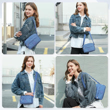 TEUEN Kleine Schultertasche Damen Blau Nylon Umhängetasche