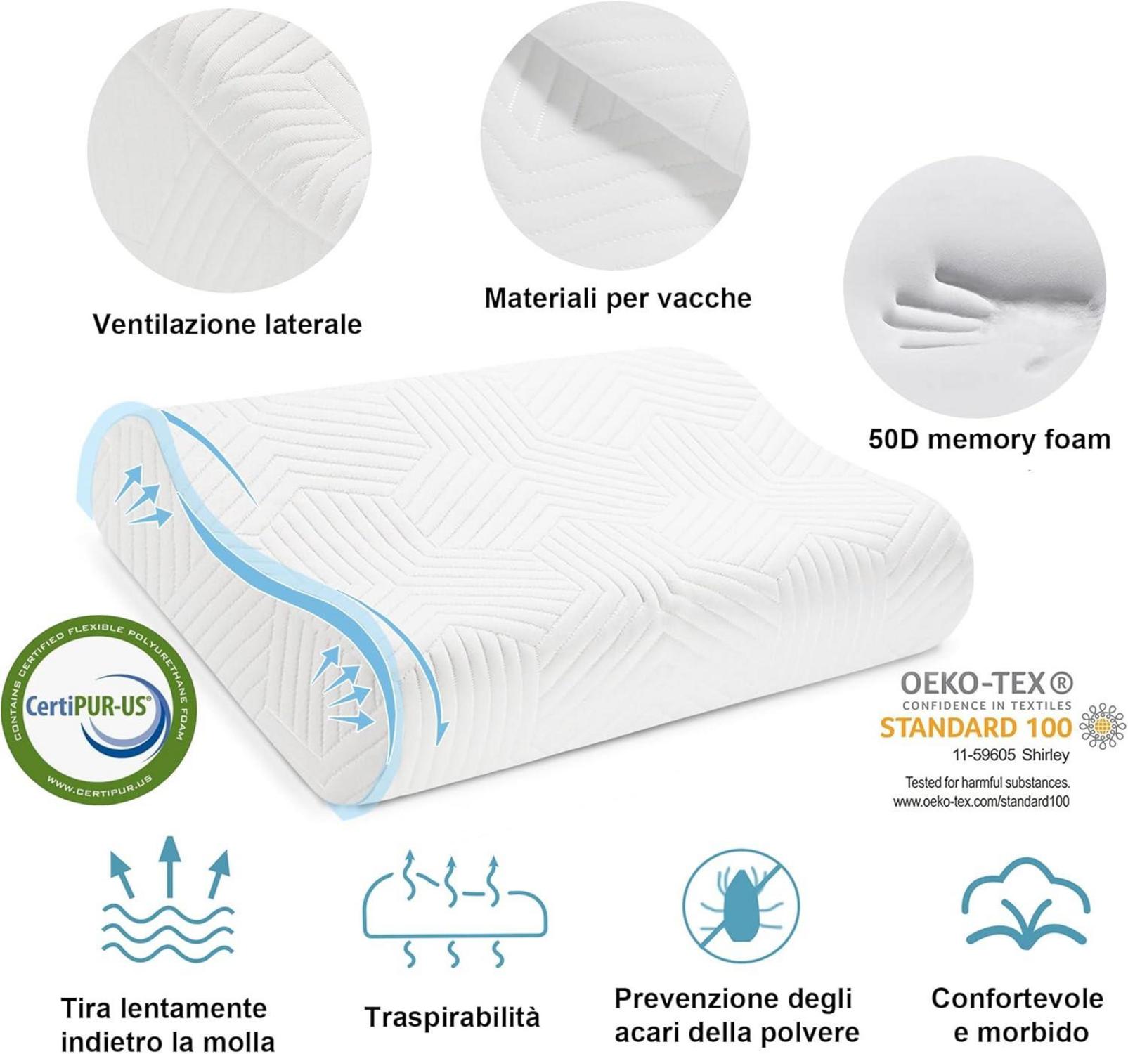 Memory Foam Nackenkissen Höheneinstellbar Orthopädisch Seitenschläfer LAMB