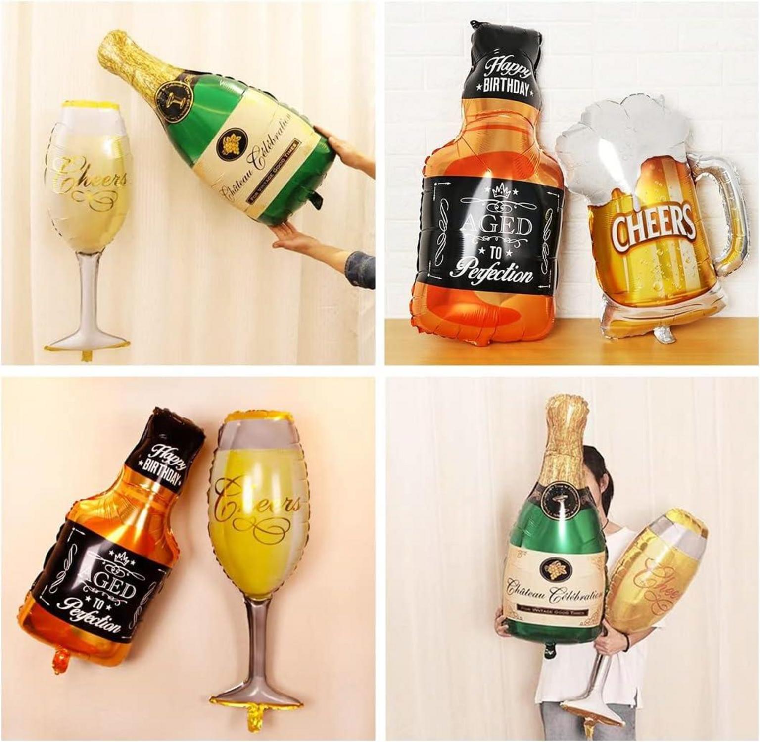 Champagner Luftballons Wein Flaschen Bier XXL Ballons Weinglas