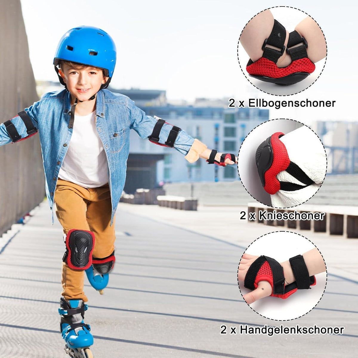 Knieschützer Set Kinder 3-8 Jahre | Schutzausrüstung Skateboard, Roller, Rad