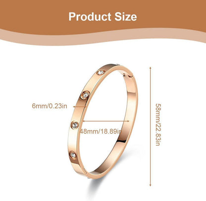 Damenarmband Edelstahl Zirkonia Armband 6mm breit Armspange